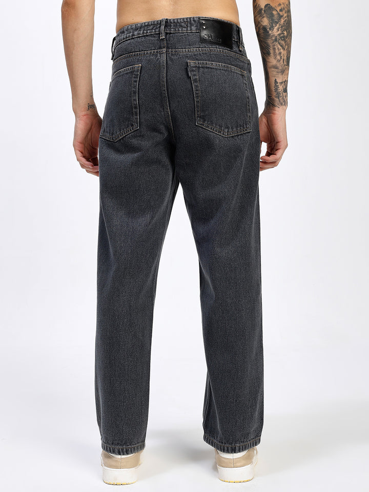 Men's Loose Fit Black Wash Denim Jeans