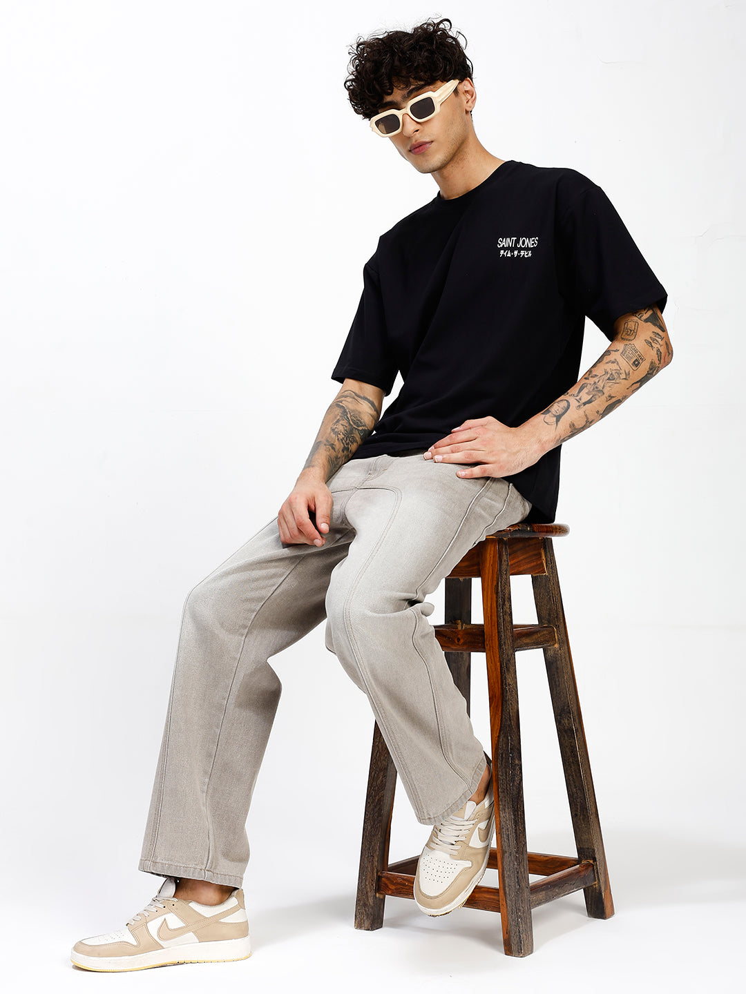 Men's Dusty Taupe Relaxed Fit Denim Jeans