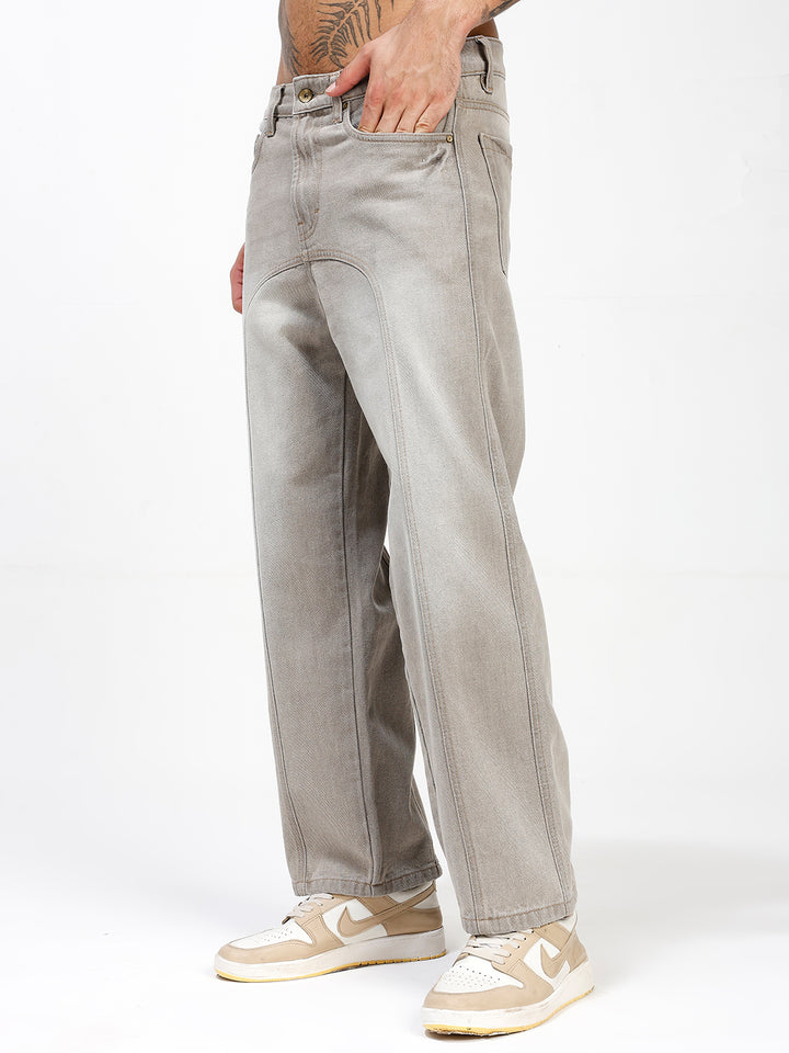 Men's Dusty Taupe Relaxed Fit Denim Jeans