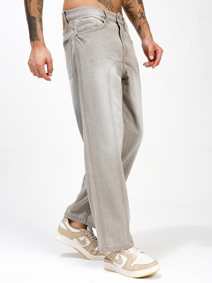Men's Dusty Taupe Relaxed Fit Denim Jeans