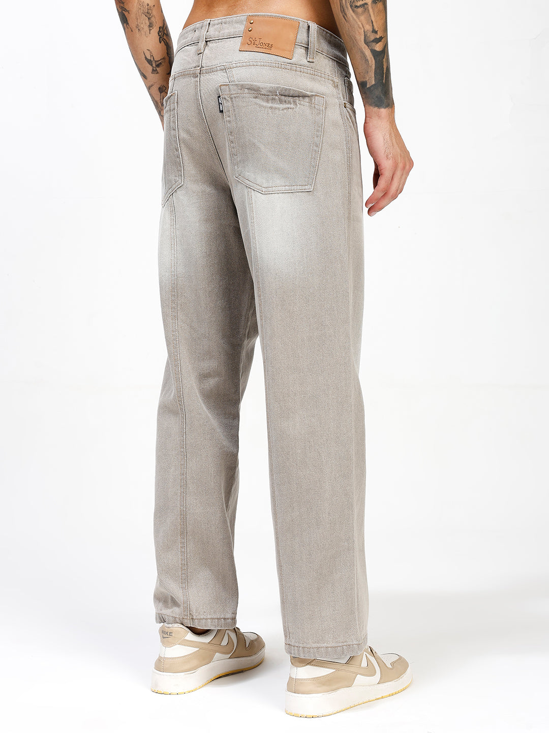Men's Dusty Taupe Relaxed Fit Denim Jeans
