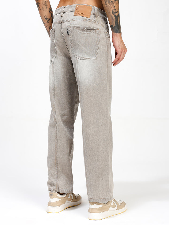 Men's Dusty Taupe Relaxed Fit Denim Jeans