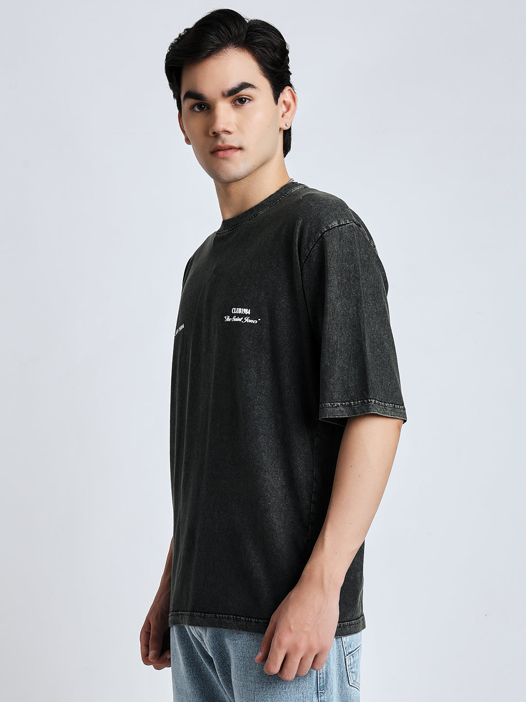 Black saint street wear club T-shirt