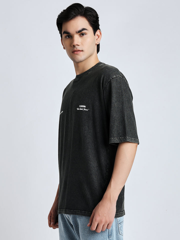 Black saint street wear club T-shirt