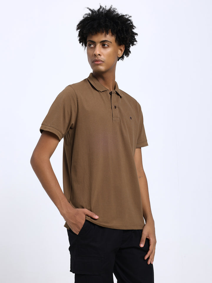 Saint Jones Brown Polo T-Shirt