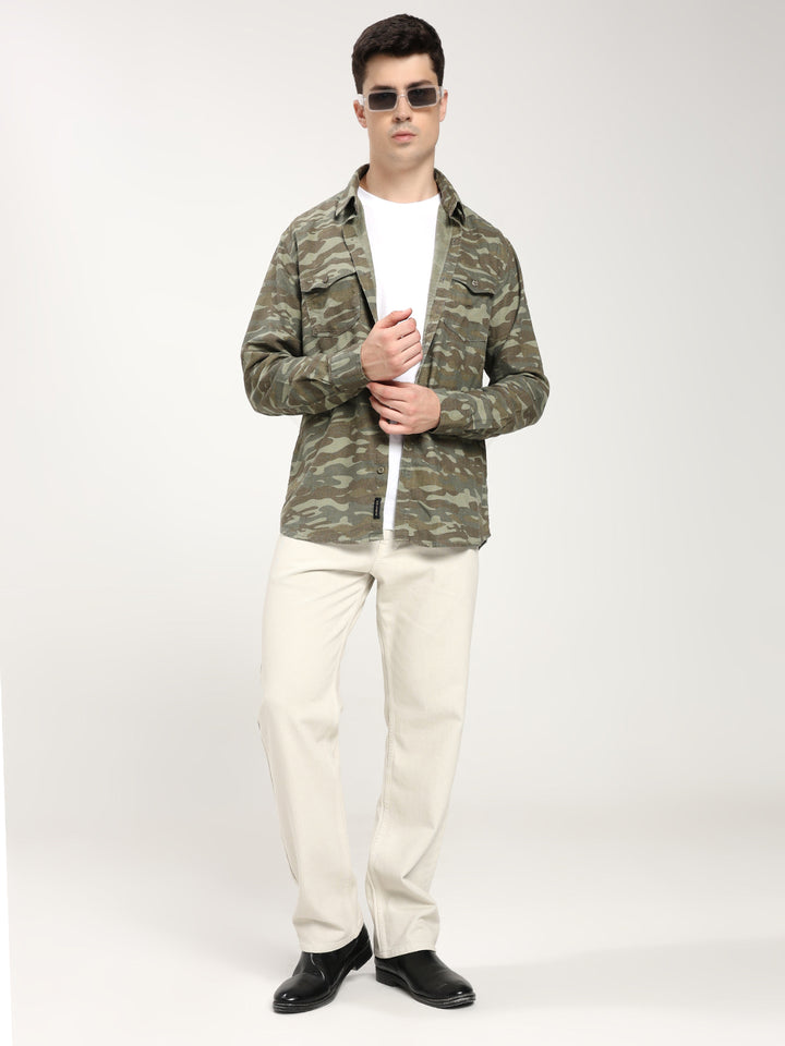 Men’s Camouflage Print Casual Shirt