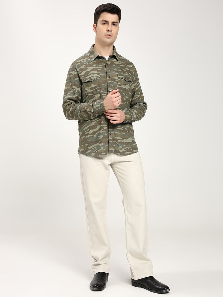 Men’s Camouflage Print Casual Shirt