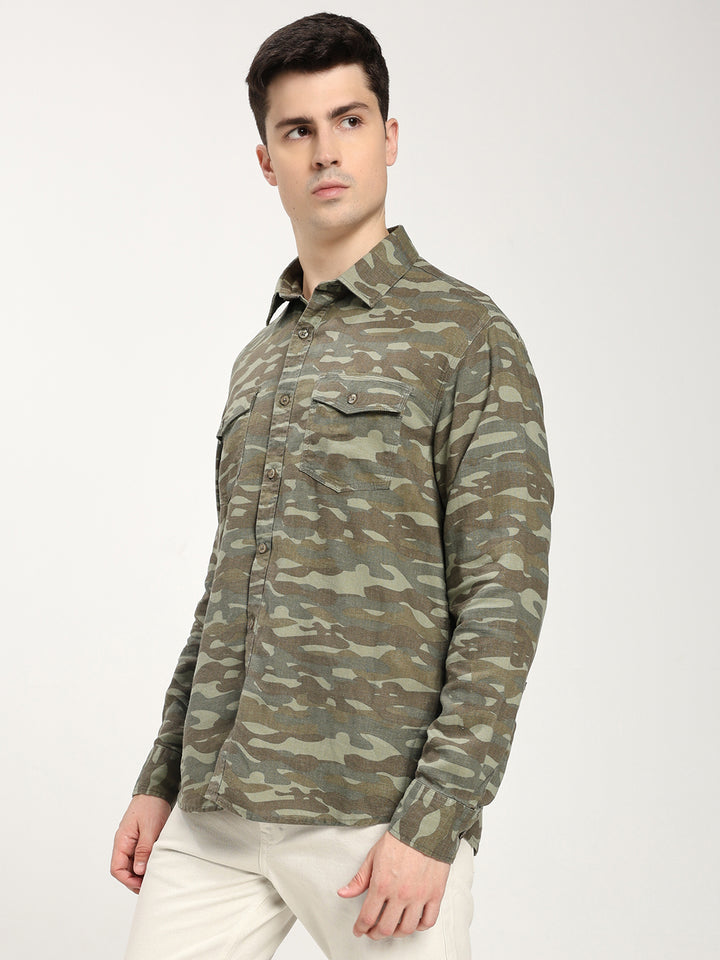 Men’s Camouflage Print Casual Shirt