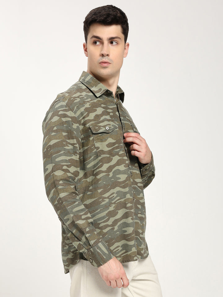 Men’s Camouflage Print Casual Shirt