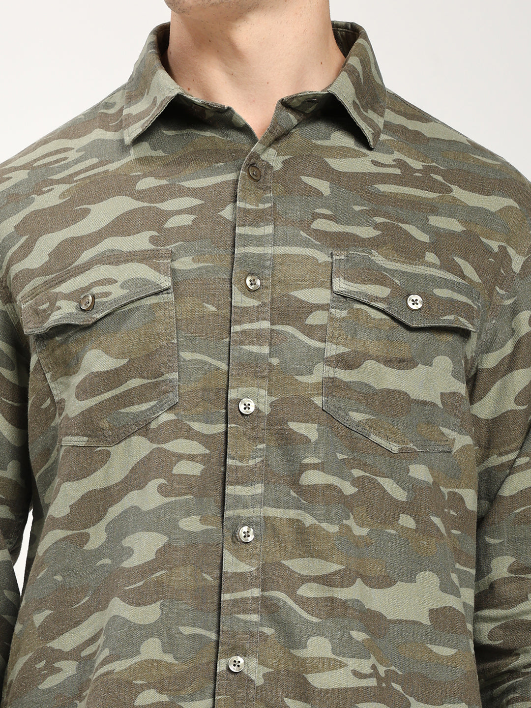 Men’s Camouflage Print Casual Shirt
