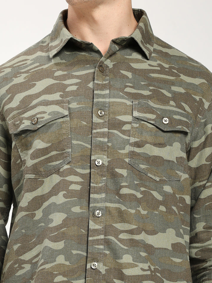 Men’s Camouflage Print Casual Shirt