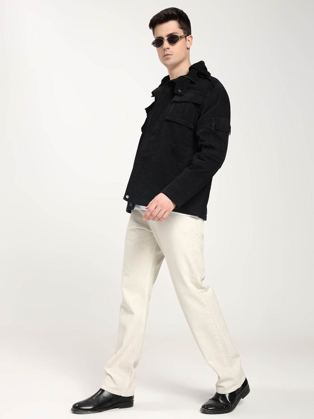 Classic Black Utility Jacket for Men