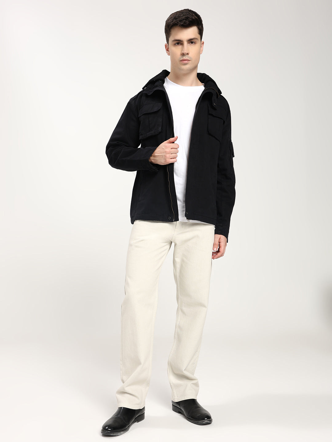 Classic Black Utility Jacket for Men