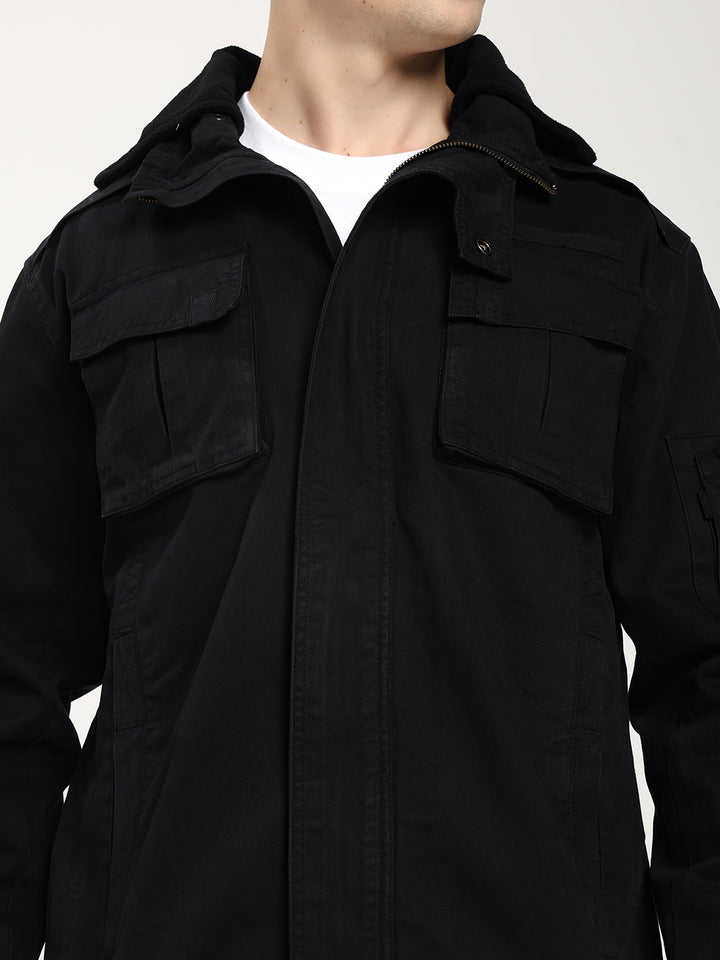 Classic Black Utility Jacket for Men