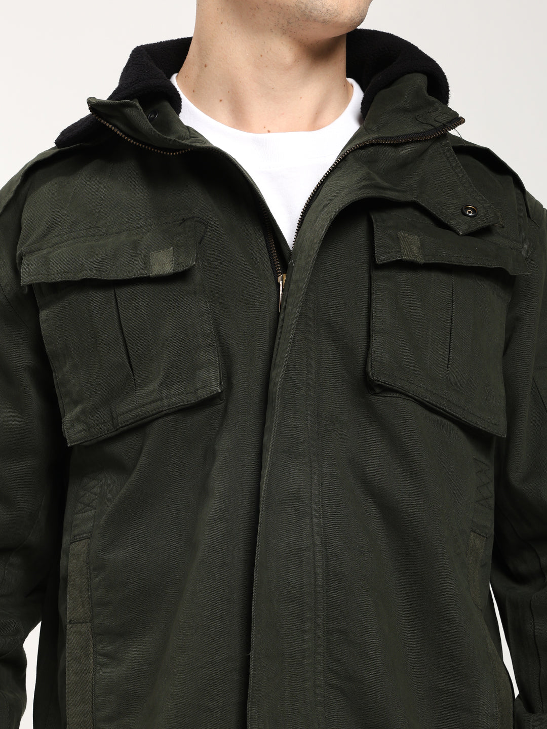 Men's Classic Olive Green Utility Jacket for Men