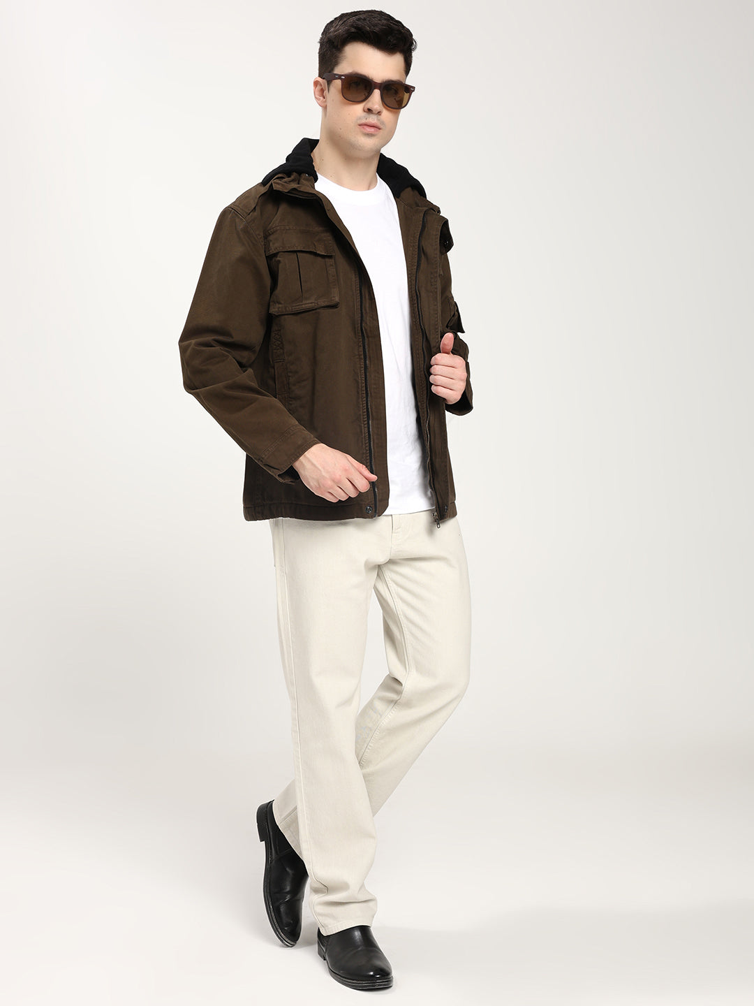 Classic Brown Utility Jacket for Men