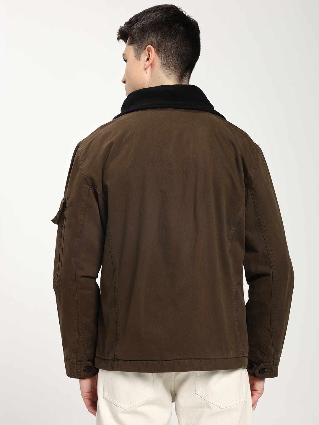 Classic Brown Utility Jacket for Men