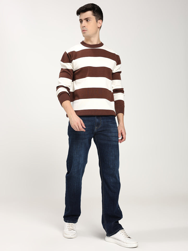 Men’s Dark Blue Straight Stretch Jeans