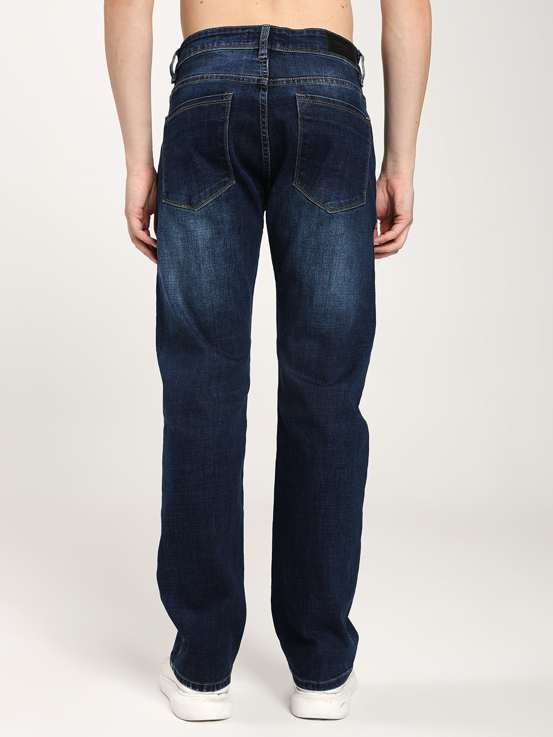 Men’s Dark Blue Straight Stretch Jeans