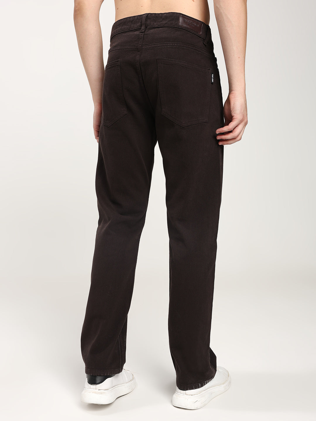 Men’s Dark Brown Straight Jeans