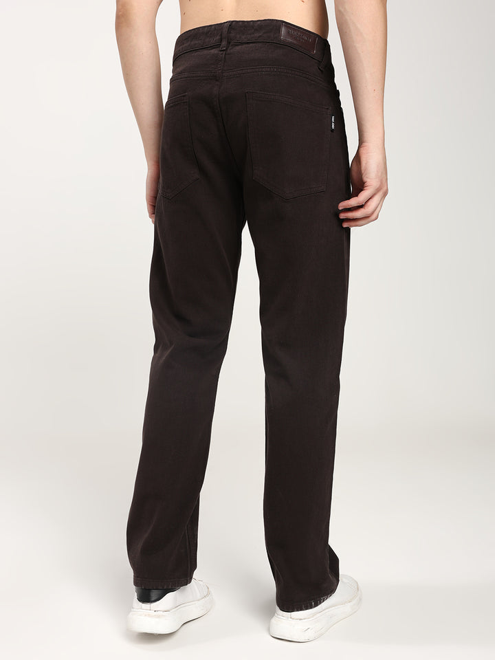 Men’s Dark Brown Straight Jeans