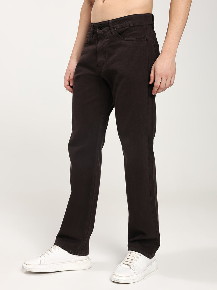 Men’s Dark Brown Straight Jeans
