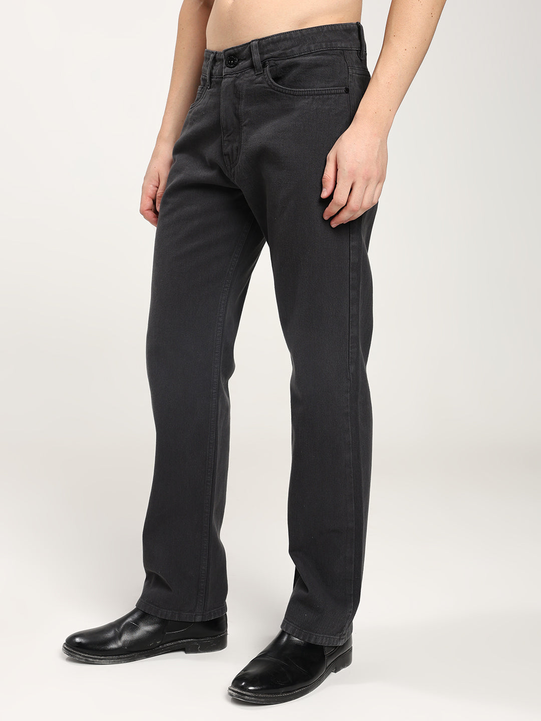 Men’s Charcoal Gray Straight Jeans