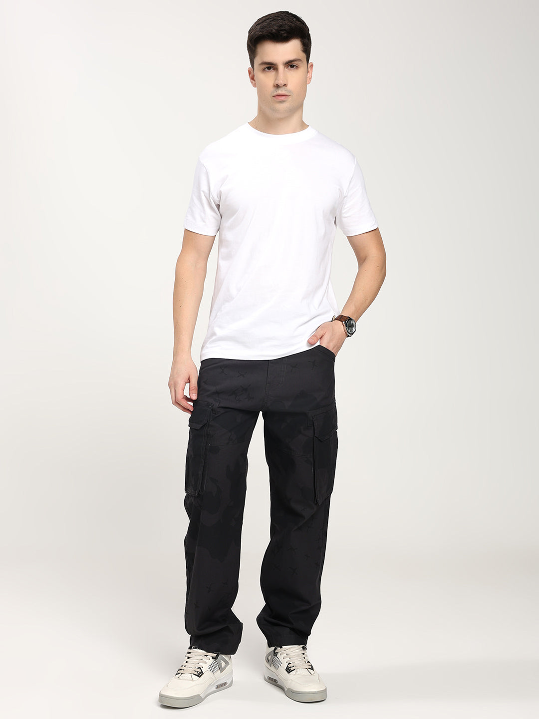 Men’s Black Camouflage Cargo Pants