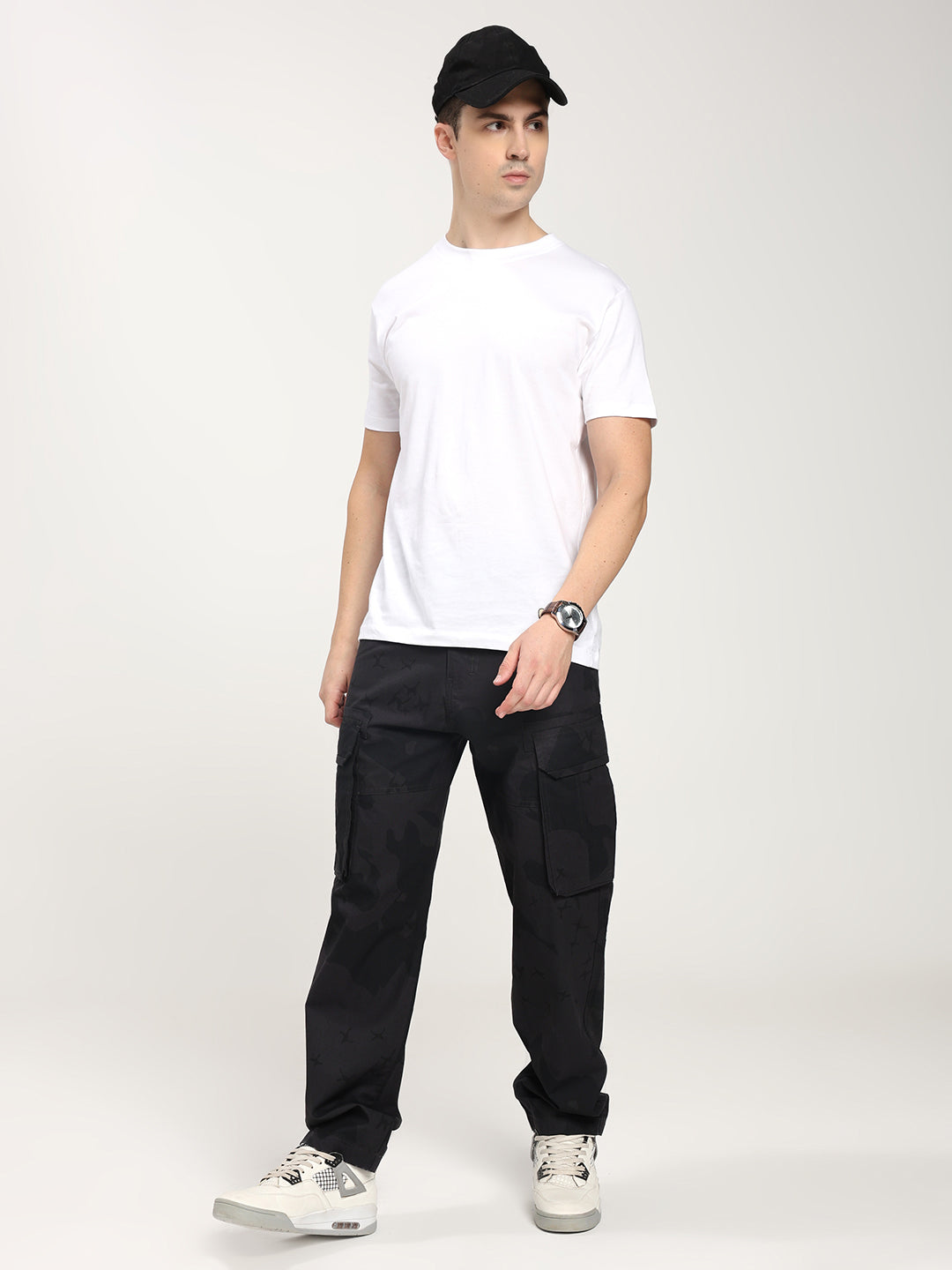 Men’s Black Camouflage Cargo Pants