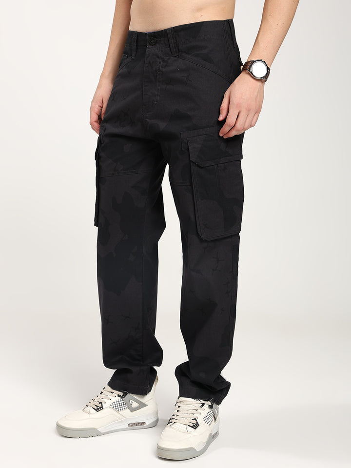 Men’s Black Camouflage Cargo Pants