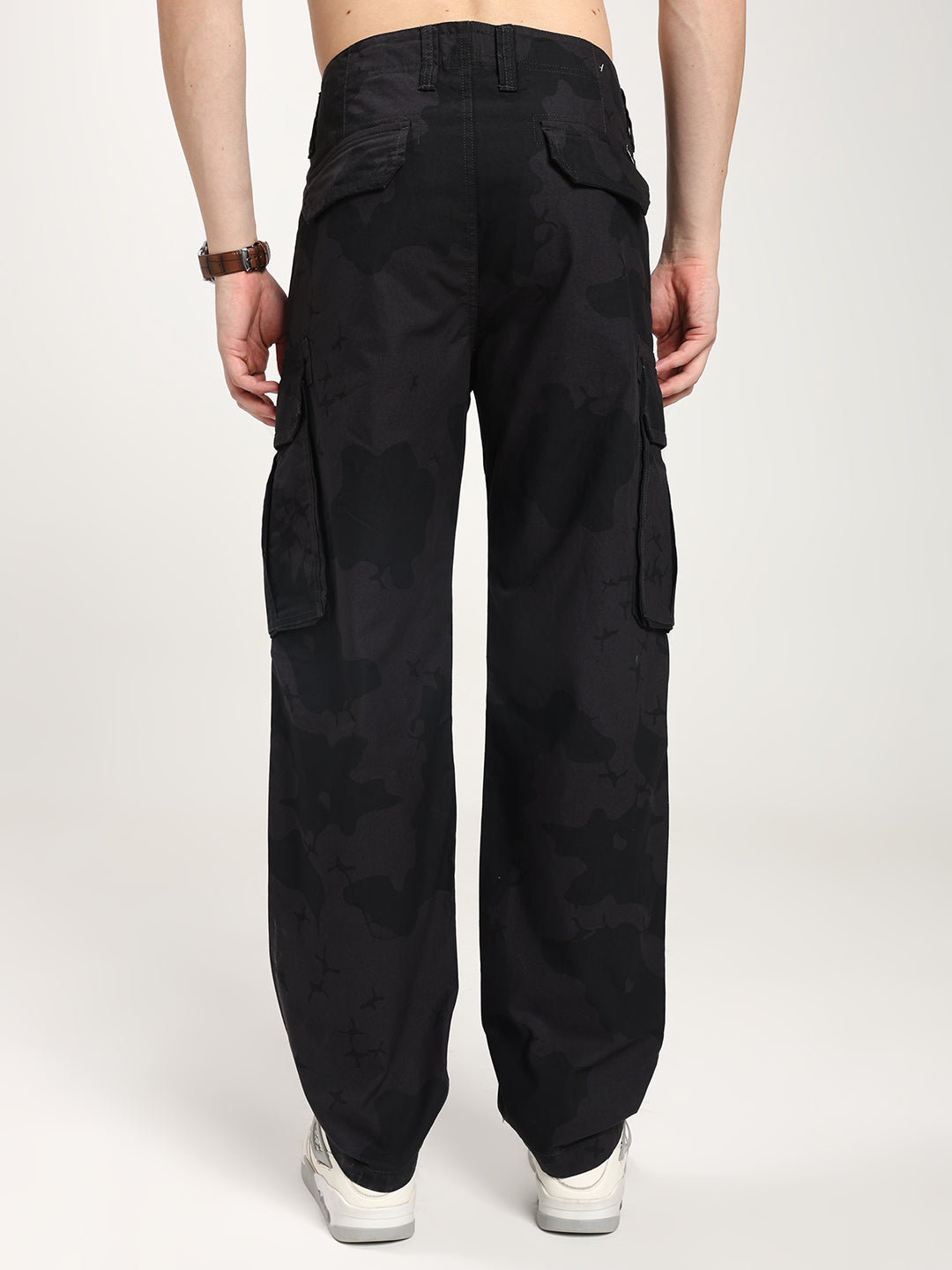 Men’s Black Camouflage Cargo Pants