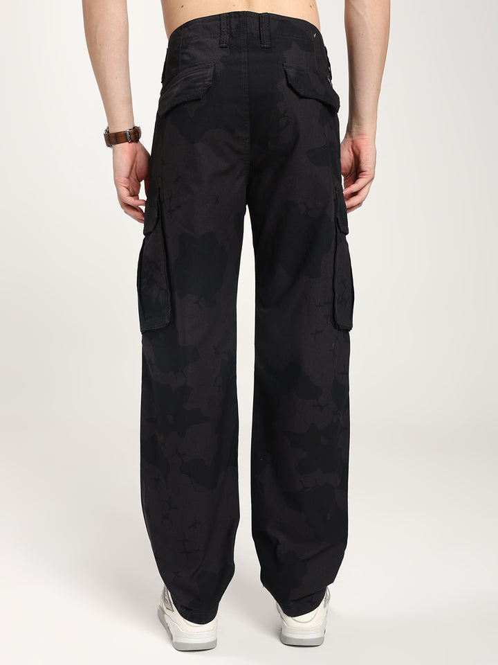 Men’s Black Camouflage Cargo Pants