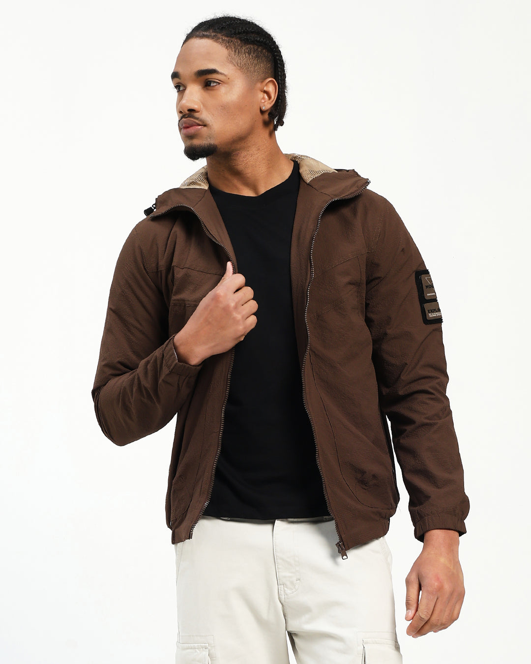 Lightweight Parachute Brown Utility Jacket
