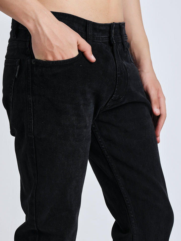 Coal black tapperd jeans
