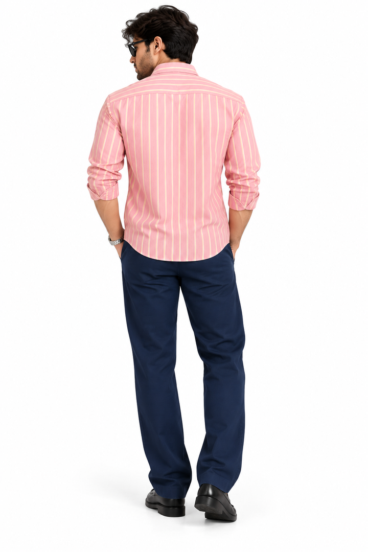 Oxford pink stripes shirt