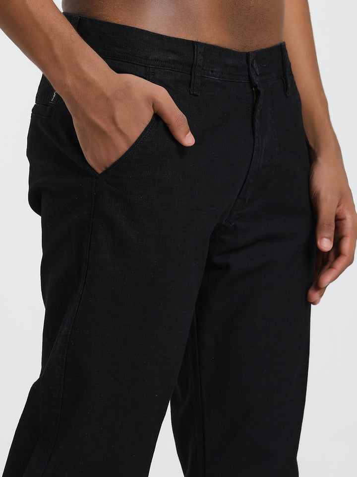 Saint jones slub black trousers