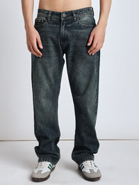 Men's Green Wash Denim Jeans