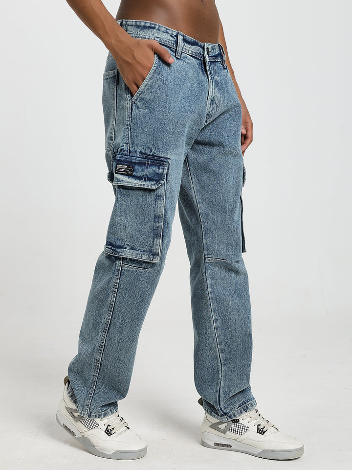 Men’s Vintage Wash Cargo Jeans