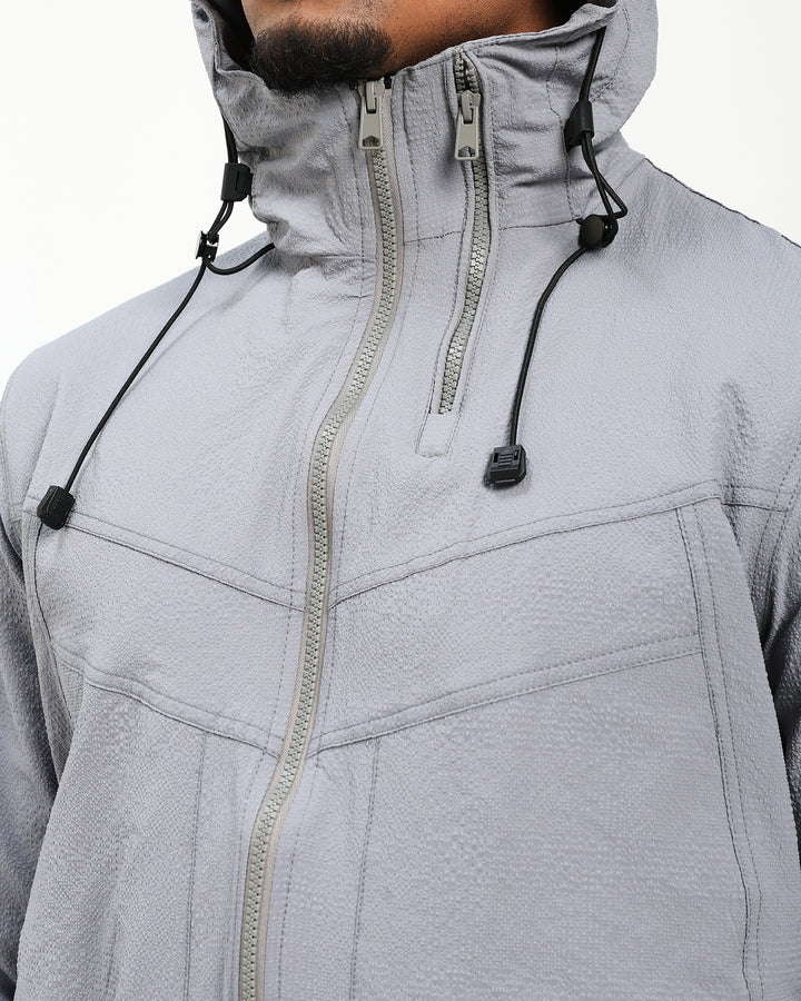 Lightweight Parachute Grey Utility Jacket