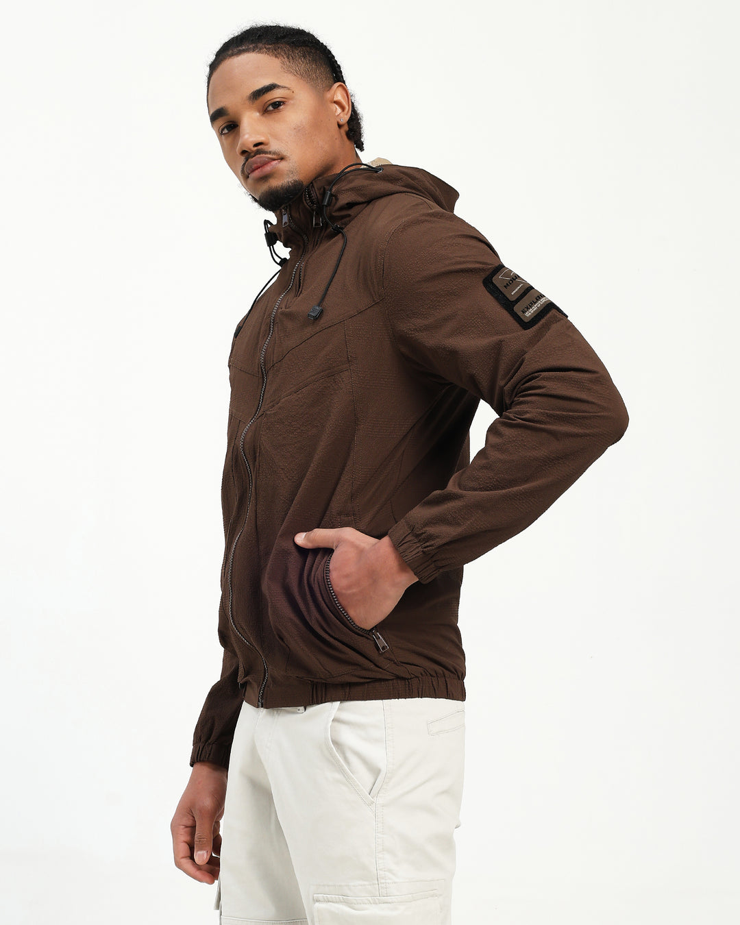 Lightweight Parachute Brown Utility Jacket
