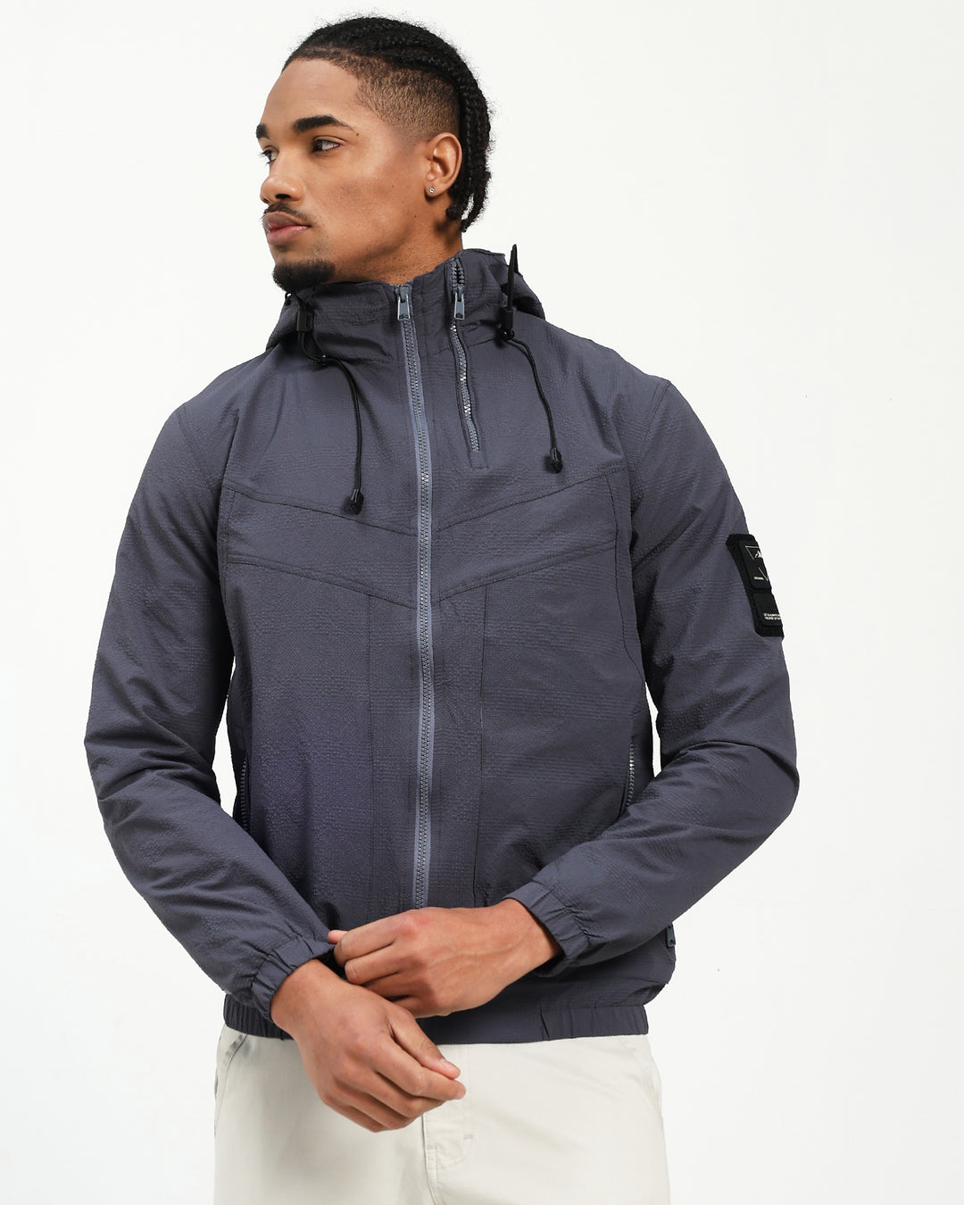 Lightweight Parachute Dark Grey Utility Jacket