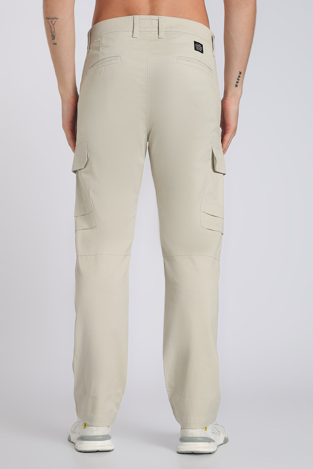Men's Cream Casual Cargo Pant