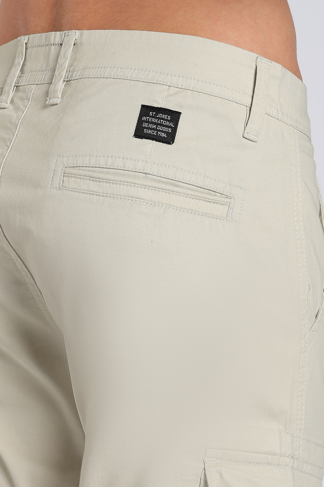Men's Cream Casual Cargo Pant