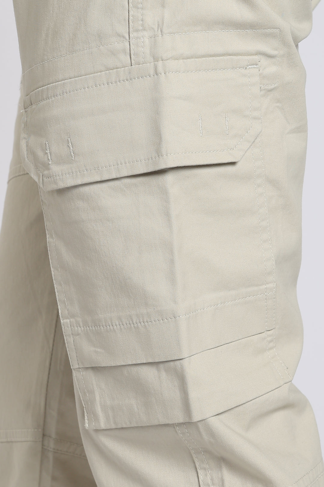 Men's Cream Casual Cargo Pant