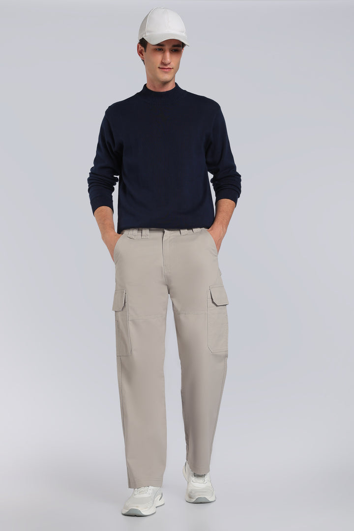 Men's Grey Cargo Pants Relaxed Fit