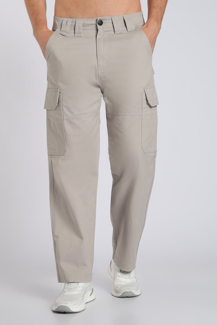 Men's Grey Cargo Pants Relaxed Fit