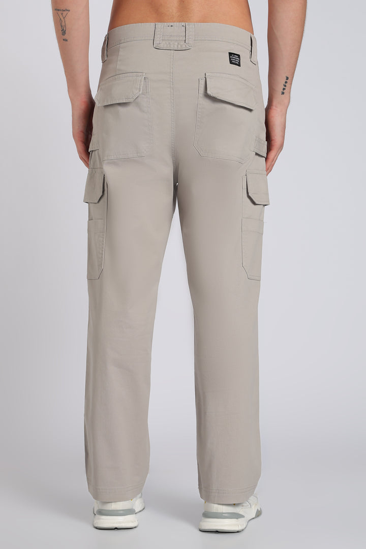 Men's Grey Cargo Pants Relaxed Fit