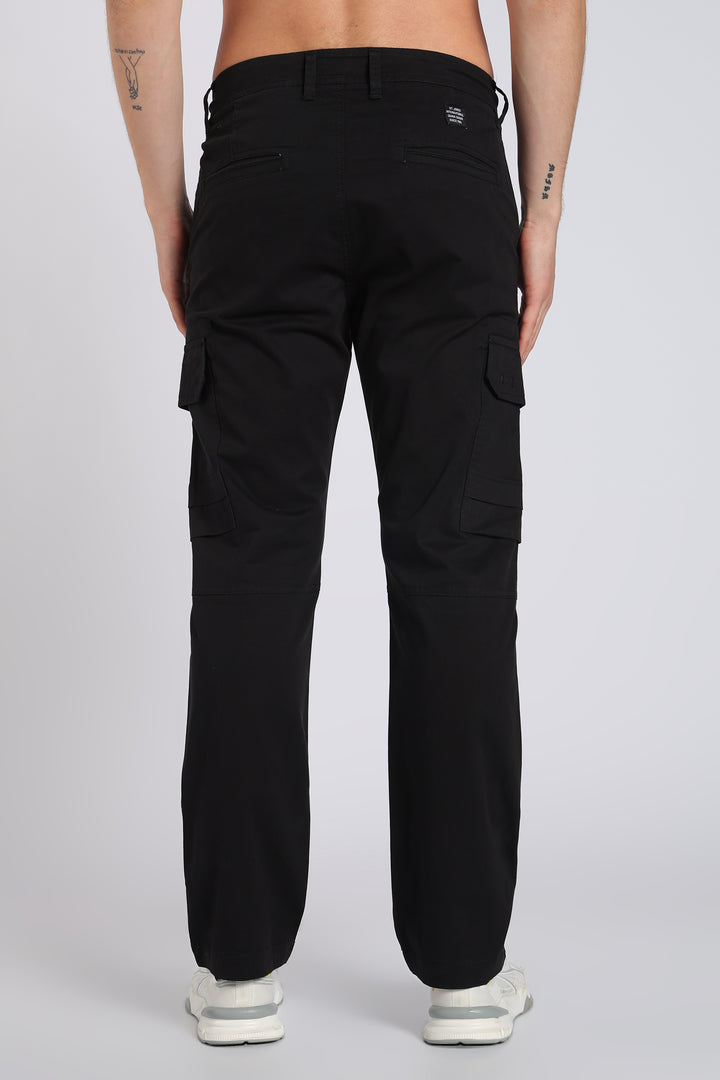 Men's Black Casual Cargo Pant