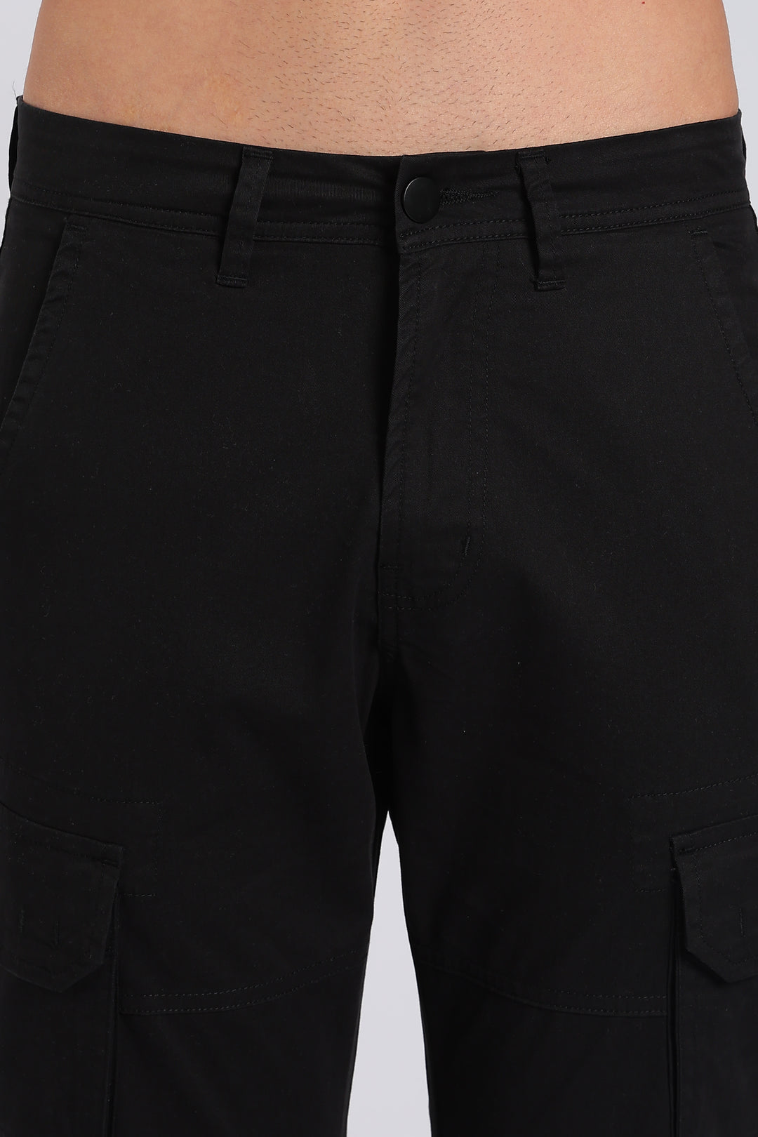 Men's Black Casual Cargo Pant