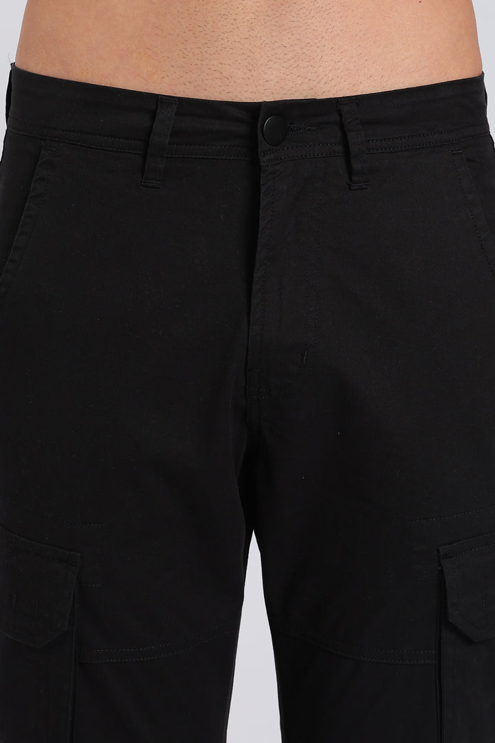 Men's Black Casual Cargo Pant